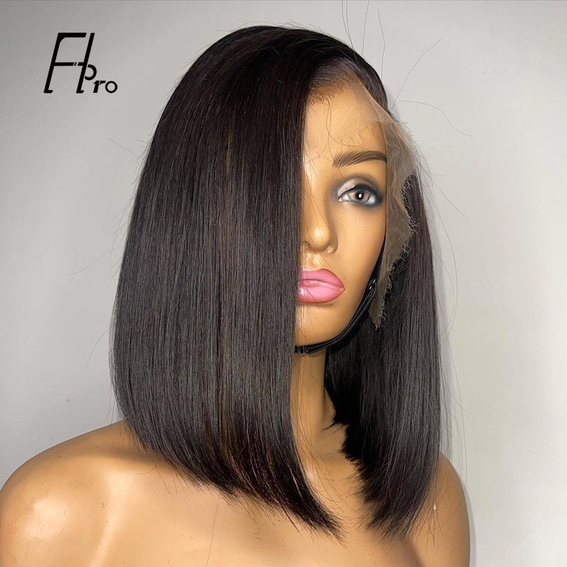 13x4 Front Lace Wig Bob Natural Density Virgin Hair Wigs